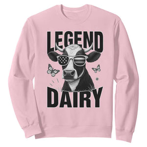 Legend Dairy Sweatshirt Funny Farmer Milk Joke Cow TS12 Light Pink Print Your Wear
