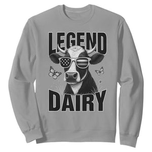 Legend Dairy Sweatshirt Funny Farmer Milk Joke Cow TS12 Sport Gray Print Your Wear