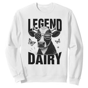 Legend Dairy Sweatshirt Funny Farmer Milk Joke Cow TS12 White Print Your Wear