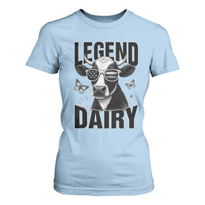 Legend Dairy T Shirt For Women Funny Farmer Milk Joke Cow TS12 Light Blue Print Your Wear