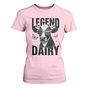 Legend Dairy T Shirt For Women Funny Farmer Milk Joke Cow TS12 Light Pink Print Your Wear