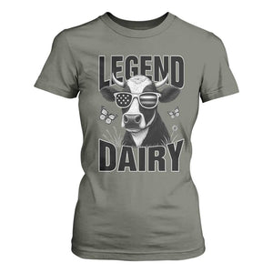 Legend Dairy T Shirt For Women Funny Farmer Milk Joke Cow TS12 Military Green Print Your Wear