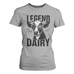 Legend Dairy T Shirt For Women Funny Farmer Milk Joke Cow TS12 Sport Gray Print Your Wear