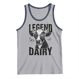 Legend Dairy Tank Top Funny Farmer Milk Joke Cow TS12 Athletic Heather Navy Print Your Wear