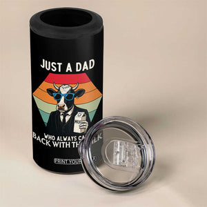 Just A Dad Who Always Came Back With The Milk 4 in 1 Can Cooler Tumbler Funny Cow Father's Day TS12 Print Your Wear
