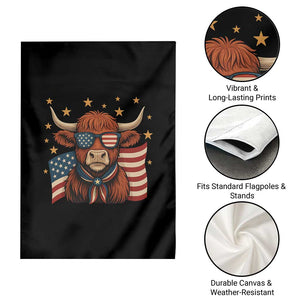 Funny Highland Cow Garden Flag USA Flag Patriotic Cow Farmer TS12 Print Your Wear