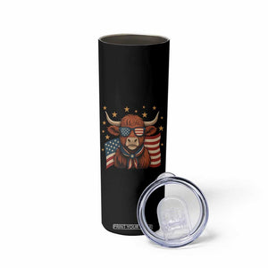Funny Highland Cow Skinny Tumbler USA Flag Patriotic Cow Farmer TS12 Print Your Wear