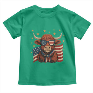 Funny Highland Cow Toddler T Shirt USA Flag Patriotic Cow Farmer TS12 Irish Green Print Your Wear