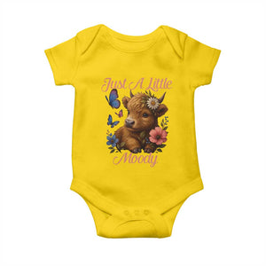 Just A Little Moody Baby Onesie Funny Sarcasm Highland Cow TS12 Daisy Print Your Wear