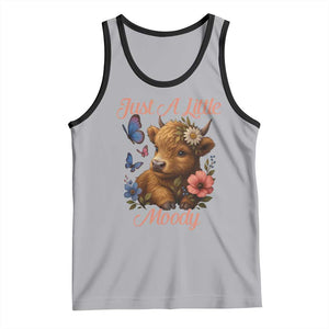Just A Little Moody Tank Top Funny Sarcasm Highland Cow TS12 Athletic Heather Black Print Your Wear