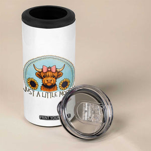 Just A Little Moody 4 in 1 Can Cooler Tumbler Funny Sarcasm Highland Cattle TS12 Print Your Wear