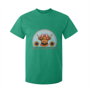Just A Little Moody T Shirt For Kid Funny Sarcasm Highland Cattle TS12 Irish Green Print Your Wear