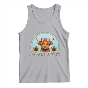 Just A Little Moody Tank Top Funny Sarcasm Highland Cattle TS12 Athletic Heather Print Your Wear