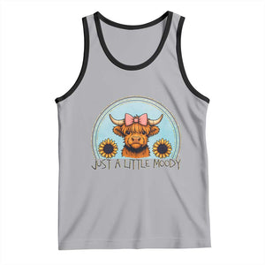 Just A Little Moody Tank Top Funny Sarcasm Highland Cattle TS12 Athletic Heather Black Print Your Wear