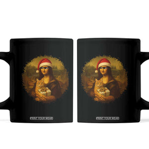 Chritsmas Mona Lisa Coffee Mug Funny Holiday Kitty Lover TS12 Black Print Your Wear