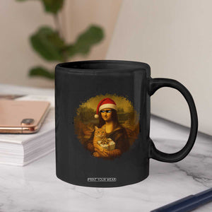 Chritsmas Mona Lisa Coffee Mug Funny Holiday Kitty Lover TS12 Print Your Wear