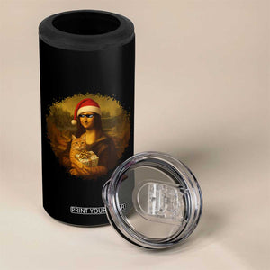 Chritsmas Mona Lisa 4 in 1 Can Cooler Tumbler Funny Holiday Kitty Lover TS12 Print Your Wear