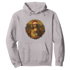 Chritsmas Mona Lisa Hoodie Funny Holiday Kitty Lover TS12 Ice Gray Print Your Wear