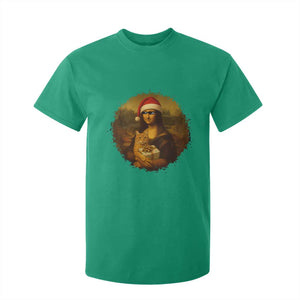 Chritsmas Mona Lisa T Shirt For Kid Funny Holiday Kitty Lover TS12 Irish Green Print Your Wear