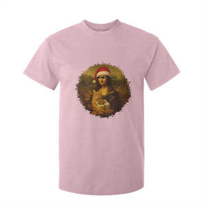 Chritsmas Mona Lisa T Shirt For Kid Funny Holiday Kitty Lover TS12 Light Pink Print Your Wear