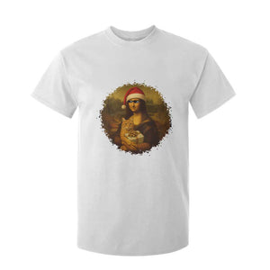 Chritsmas Mona Lisa T Shirt For Kid Funny Holiday Kitty Lover TS12 White Print Your Wear