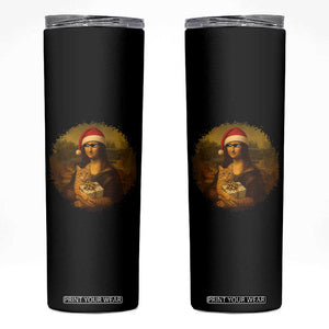 Chritsmas Mona Lisa Skinny Tumbler Funny Holiday Kitty Lover TS12 Black Print Your Wear