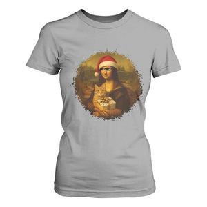 Chritsmas Mona Lisa T Shirt For Women Funny Holiday Kitty Lover TS12 Sport Gray Print Your Wear
