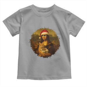 Chritsmas Mona Lisa Toddler T Shirt Funny Holiday Kitty Lover TS12 Sport Gray Print Your Wear