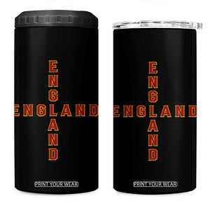England Pride Cross Shape Typography Graphic 4 in 1 Can Cooler Tumbler TS12 One Size: 16 oz Black Print Your Wear