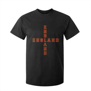 England Pride Cross Shape Typography Graphic T Shirt For Kid TS12 Black Print Your Wear