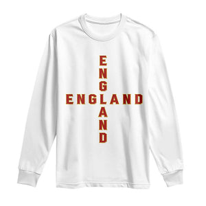 England Pride Cross Shape Typography Graphic Long Sleeve Shirt TS12 White Print Your Wear
