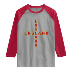 England Pride Cross Shape Typography Graphic Raglan Shirt TS12 Sport Gray Red Print Your Wear