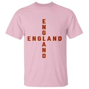 England Pride Cross Shape Typography Graphic T Shirt TS12 Light Pink Print Your Wear