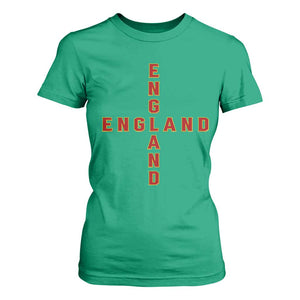 England Pride Cross Shape Typography Graphic T Shirt For Women TS12 Irish Green Print Your Wear