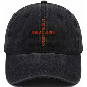 England Pride Cross Shape Typography Graphic Washed Cotton Baseball Cap TS12 Print Your Wear
