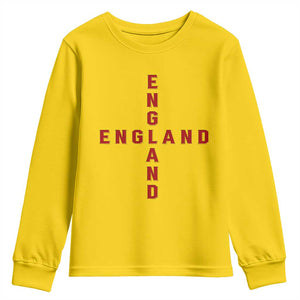 England Pride Cross Shape Typography Graphic Youth Sweatshirt TS12 Daisy Print Your Wear