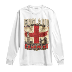 Vintage England Champions Long Sleeve Shirt Proud Football Fan Heritage TS12 White Print Your Wear