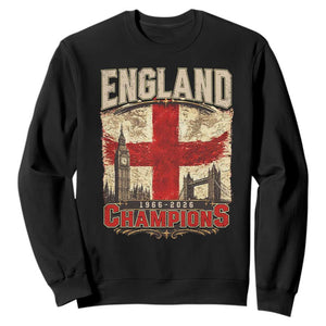 Vintage England Champions Sweatshirt Proud Football Fan Heritage TS12 Black Print Your Wear