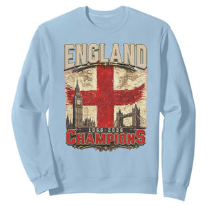 Vintage England Champions Sweatshirt Proud Football Fan Heritage TS12 Light Blue Print Your Wear