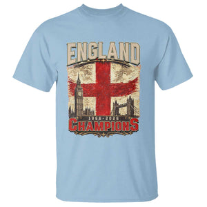 Vintage England Champions T Shirt Proud Football Fan Heritage TS12 Light Blue Print Your Wear