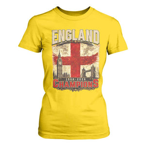 Vintage England Champions T Shirt For Women Proud Football Fan Heritage TS12 Daisy Print Your Wear