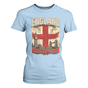 Vintage England Champions T Shirt For Women Proud Football Fan Heritage TS12 Light Blue Print Your Wear