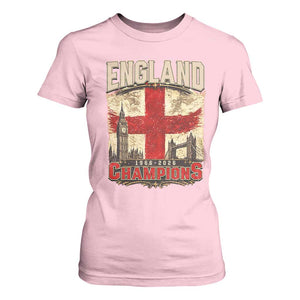 Vintage England Champions T Shirt For Women Proud Football Fan Heritage TS12 Light Pink Print Your Wear