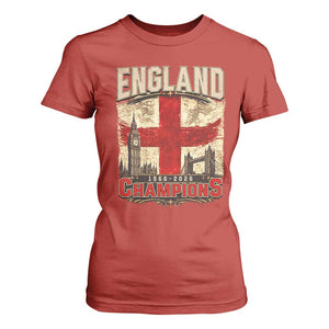 Vintage England Champions T Shirt For Women Proud Football Fan Heritage TS12 Red Print Your Wear