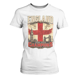 Vintage England Champions T Shirt For Women Proud Football Fan Heritage TS12 White Print Your Wear