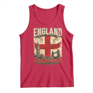 Vintage England Champions Tank Top Proud Football Fan Heritage TS12 Red Print Your Wear