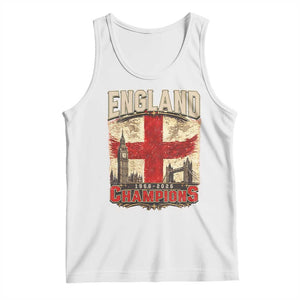 Vintage England Champions Tank Top Proud Football Fan Heritage TS12 White Print Your Wear