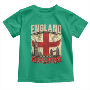 Vintage England Champions Toddler T Shirt Proud Football Fan Heritage TS12 Irish Green Print Your Wear