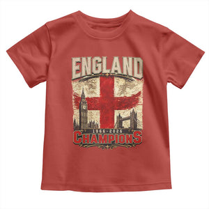 Vintage England Champions Toddler T Shirt Proud Football Fan Heritage TS12 Red Print Your Wear