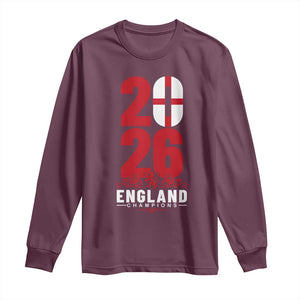 Vintage England Champions Long Sleeve Shirt Football Supporter Graphic TS12 Maroon Print Your Wear